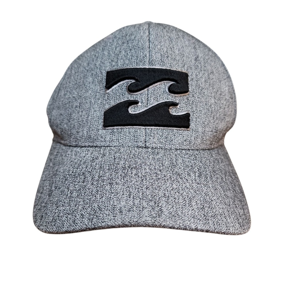 Billabong Men's Fitted Logo Hat Gray Black  Waves Beach Ocean Boardwalk Cap